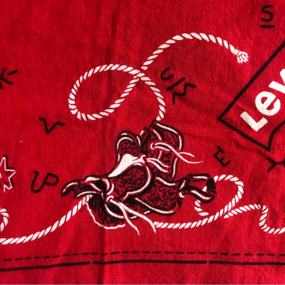 Levi's 1960's red vintage western cotton bandana Unisex - Picture 2 of 9